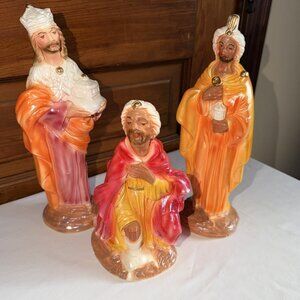 Vintage Wisemen, 3 Kings Nativity chalkware